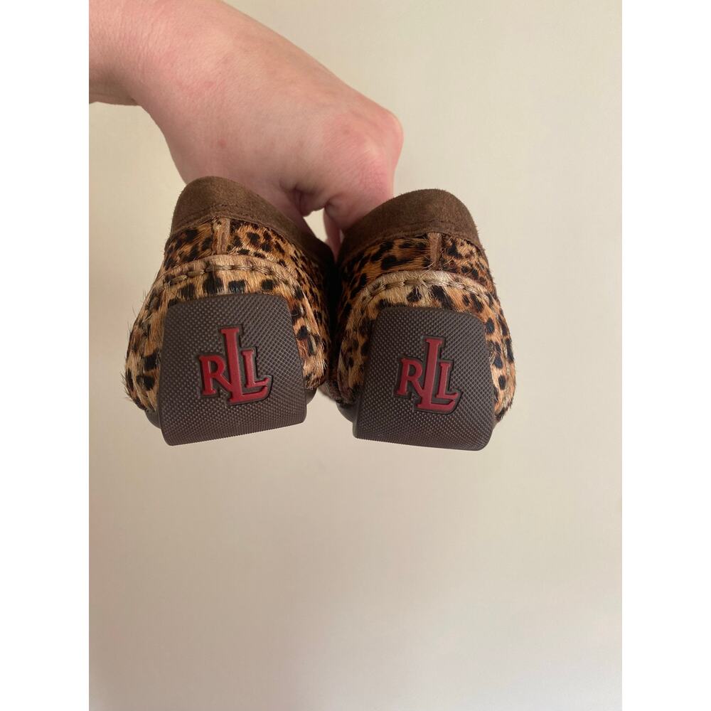 NWT Lauren Ralph Lauren Carley II Brown Leopard Print Calf Hair-On Loafers 7.5 B - Picture 5 of 9